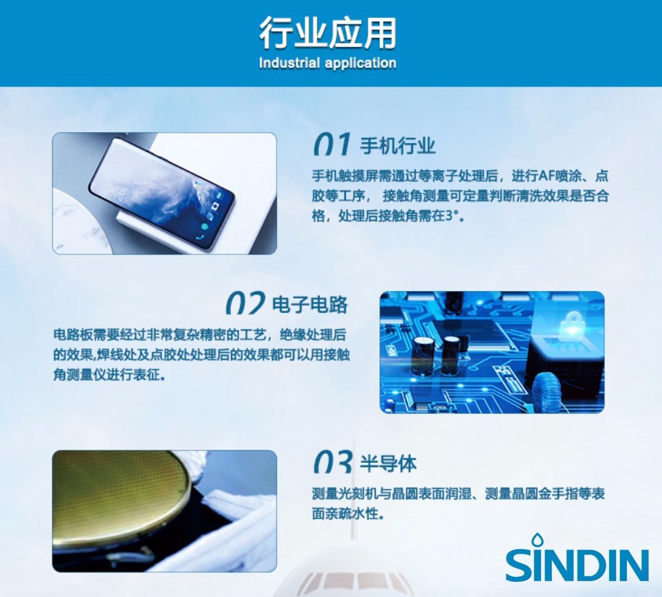 接觸角測量儀行業(yè)應(yīng)用，手機(jī)行業(yè)，電子電路，半導(dǎo)體.JPG